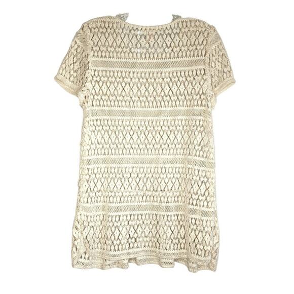 Sundance Cream Sheer Lacey Peplum Top, size small, Boho, Casual, Spring/Summer - Picture 2 of 8